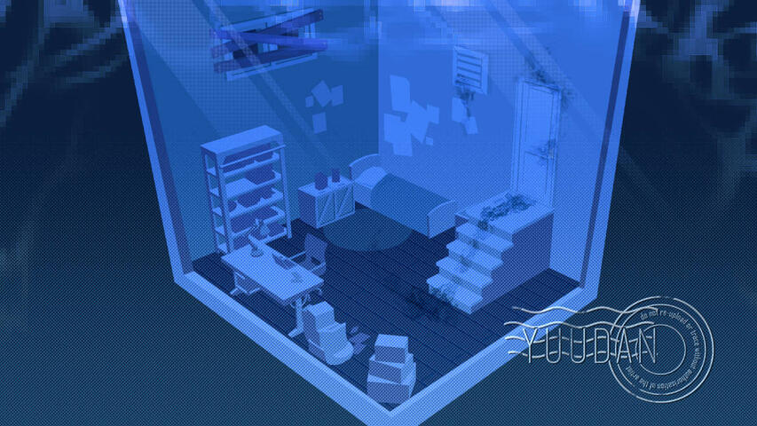 A drawing of the top view of Yuu's bedroom!